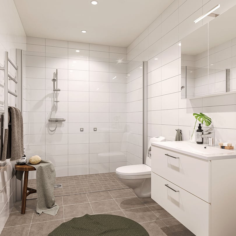 Badrum lägenhet 70 kvm och 104 kvm