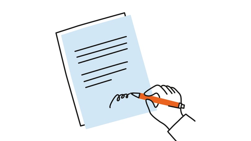 Skriva under kontrakt