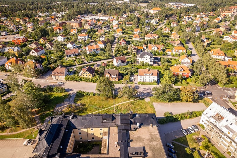 Tomtvy från ovan Bonum Brf Realen