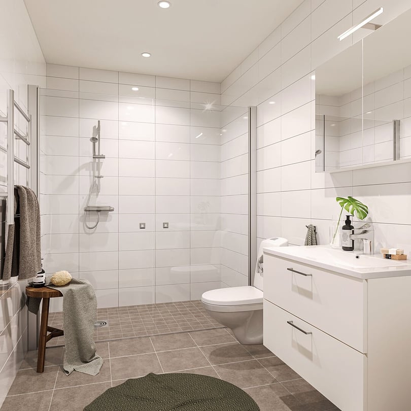 Badrum lägenhet 70 kvm och 104 kvm