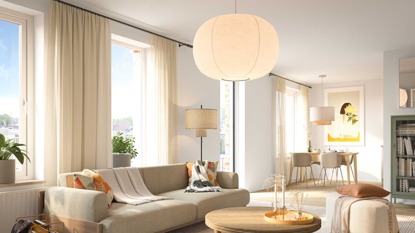 Vardagsrum och matplats