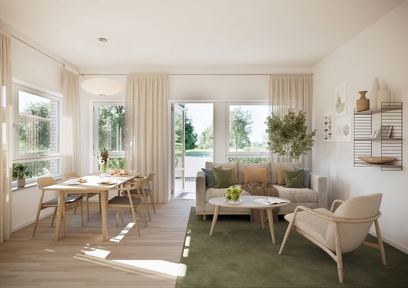 Fyra rum och kök 97 kvm med uteplats