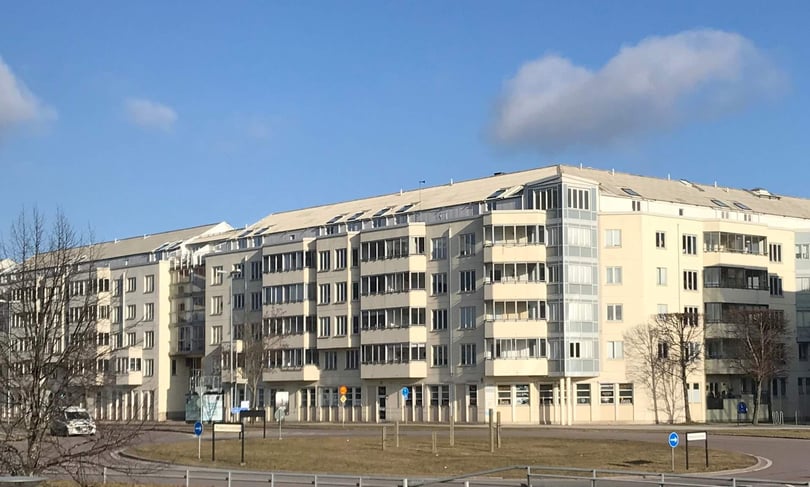 Renoverad fasad Brf Hälsan i Jönköping