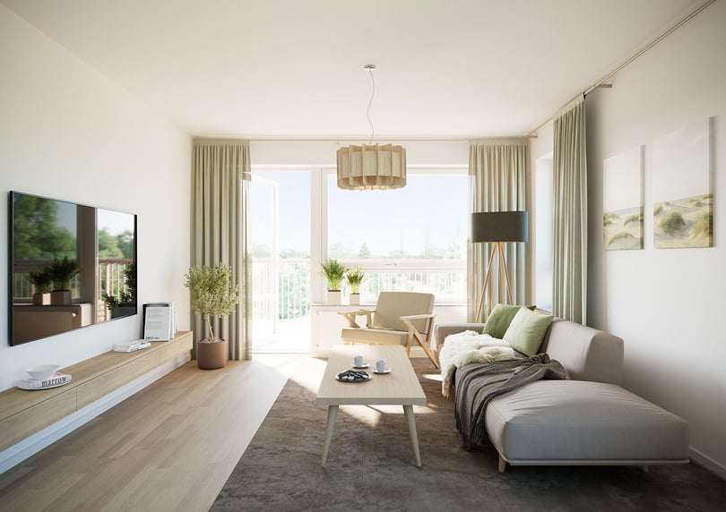 Fyra rum och kök 95 kvm vardagsrum