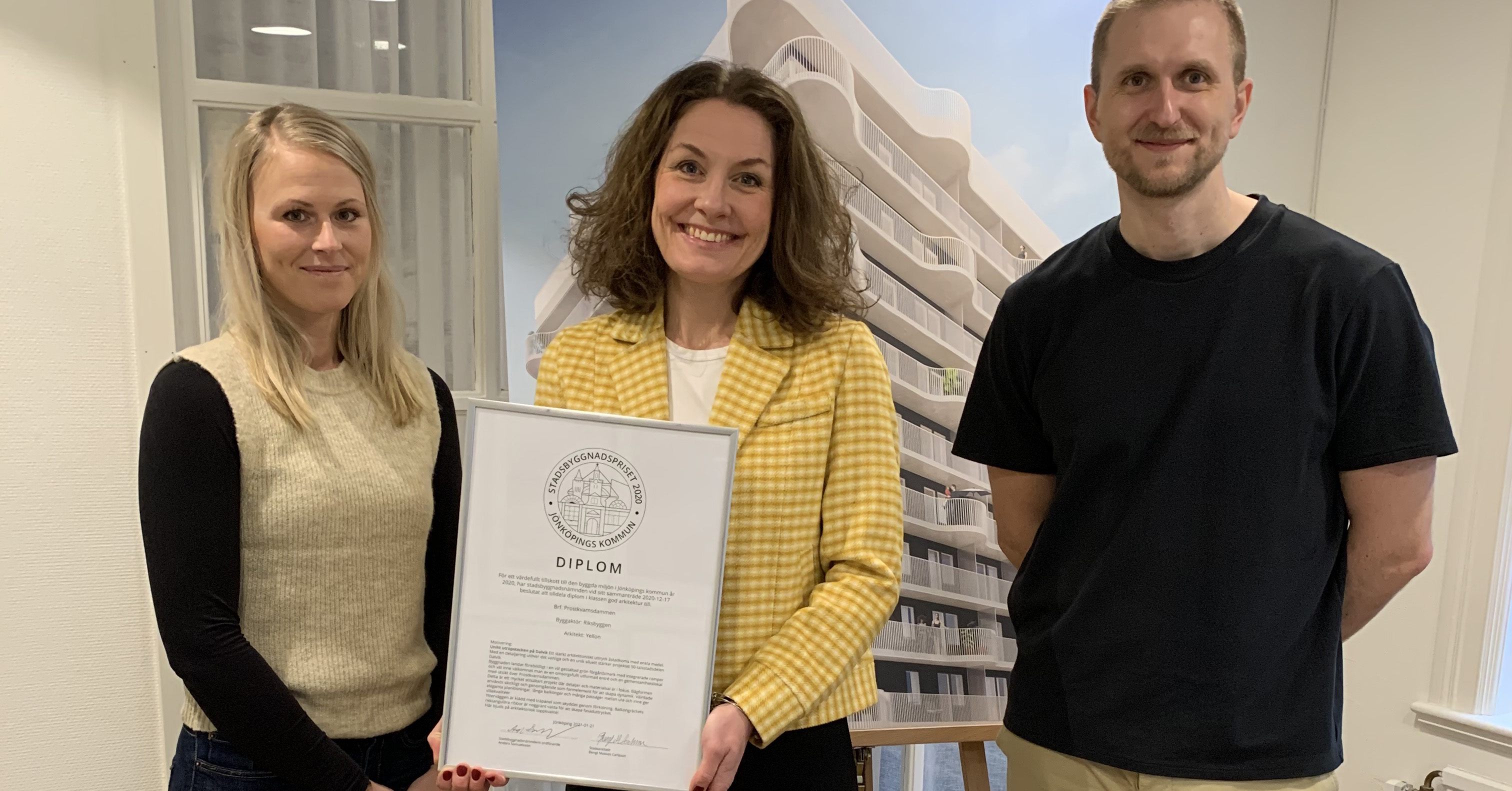 Arkitekturpris till Riksbyggens Brf Prostkvarnen i Jönköping