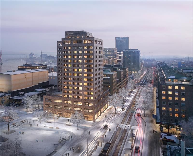 Riksbyggen utvecklar prisade The Parkside – LINK Arkitektur vinner Archello Award för hållbar och innovativ arkitektur