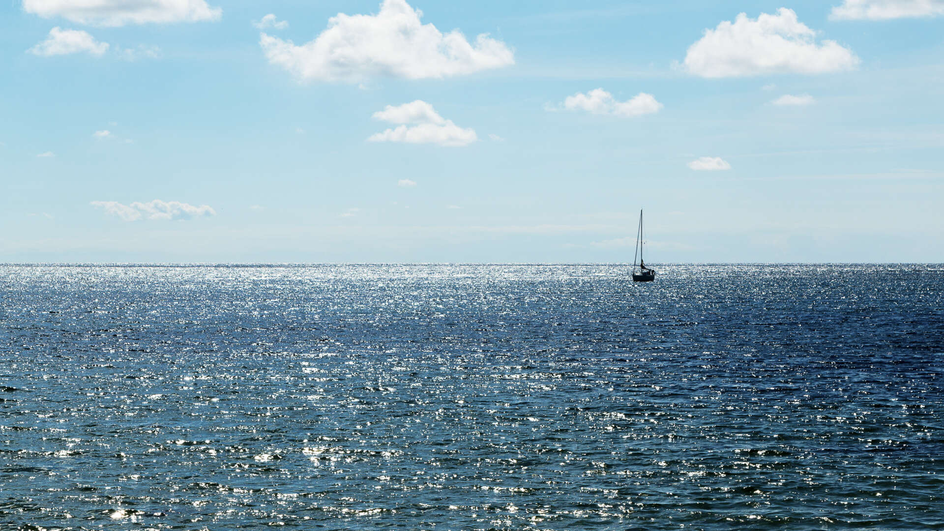 Segelbåt på hav i solen