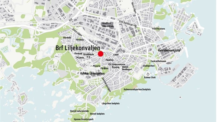 Karta Kalmar Brf Liljekonvaljen