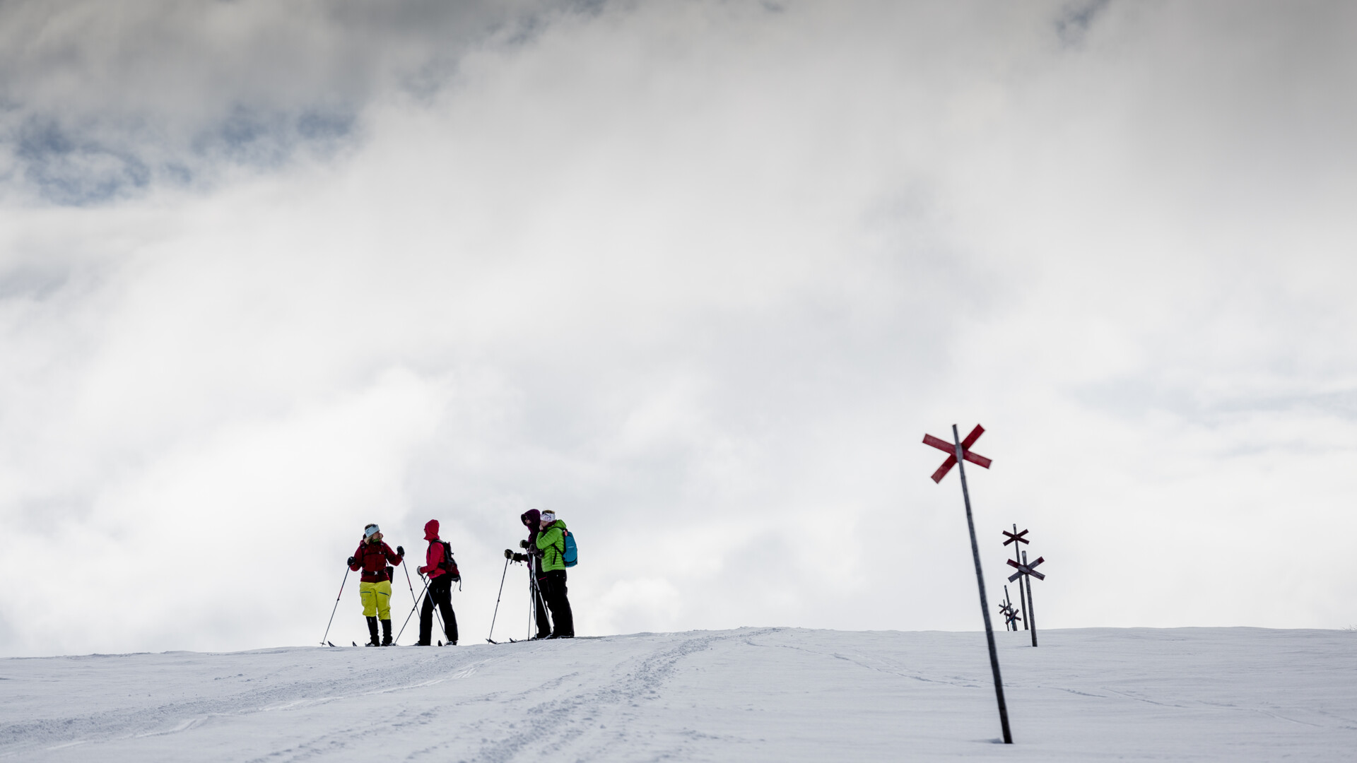 Skidåkare på fjället