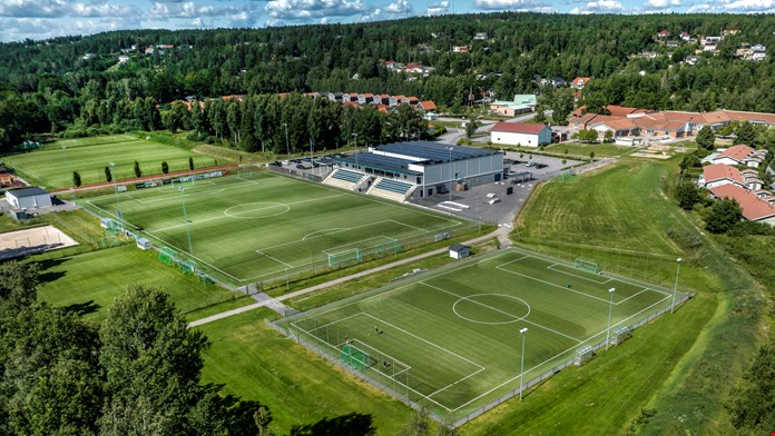 Brf Glanskogen - flygvy fotbollsplan