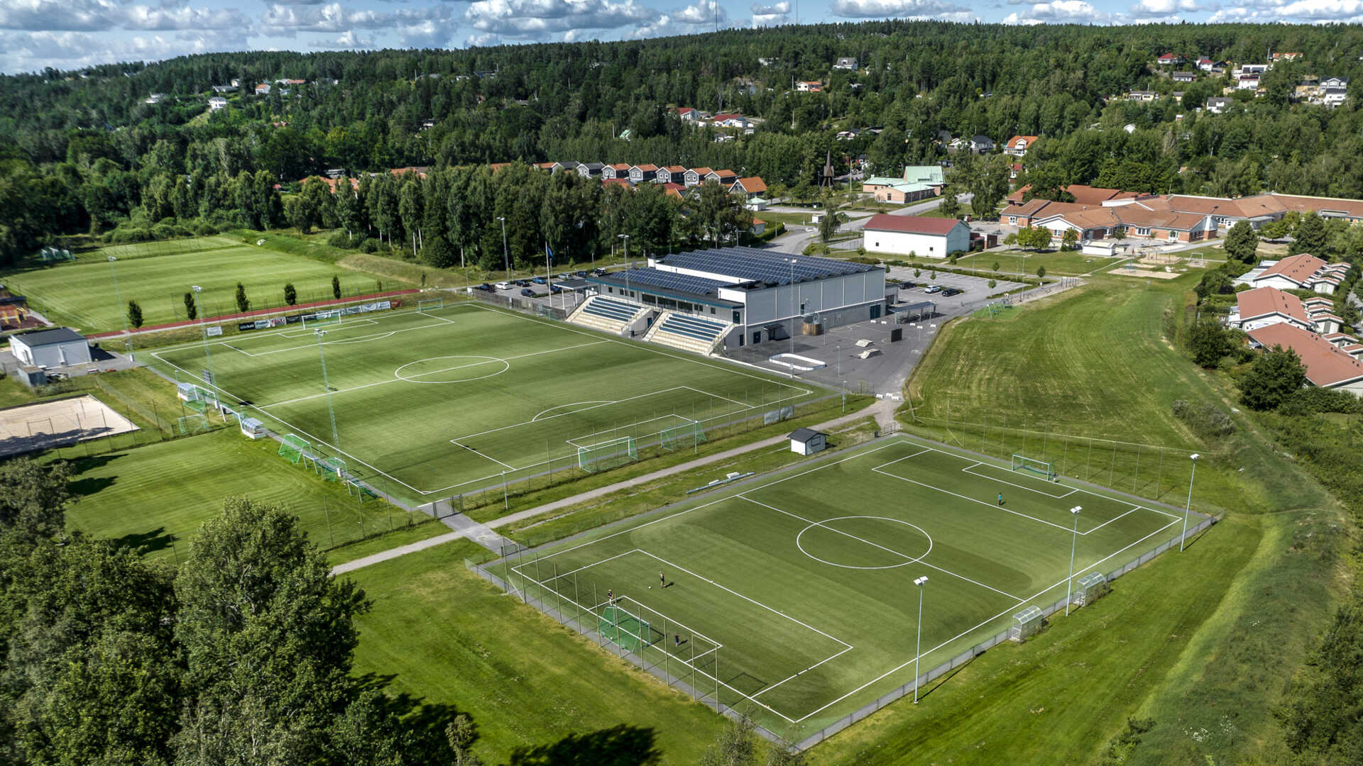 Brf Glanskogen - flygvy fotbollsplan