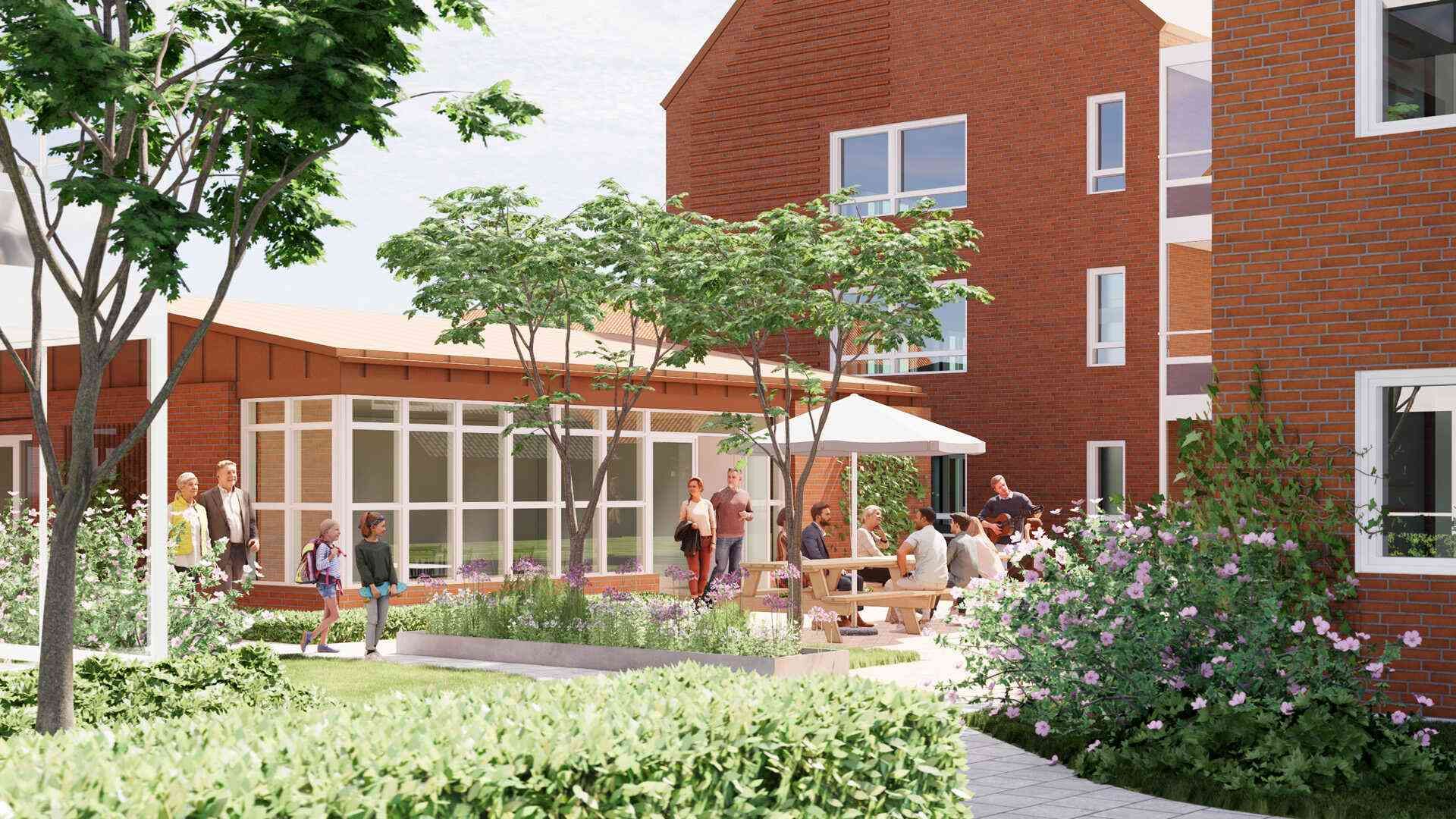 Bonum Brf Trädgården vy mot gemensamhetslokal