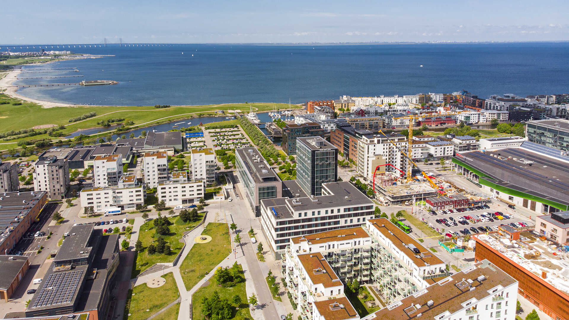 Flygvy över Västra Hamnen