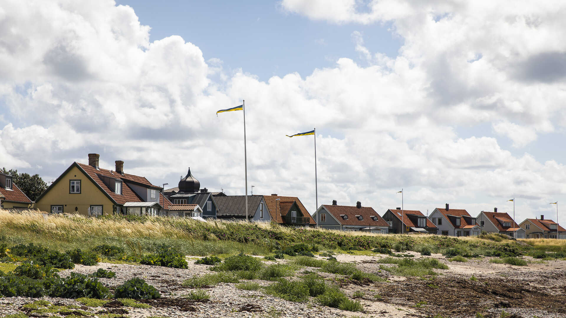 Hus vid stranden i Torekov