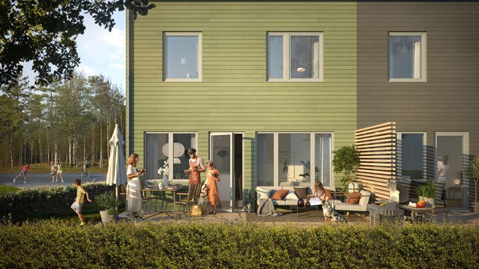 Uteplats utanför radhuset