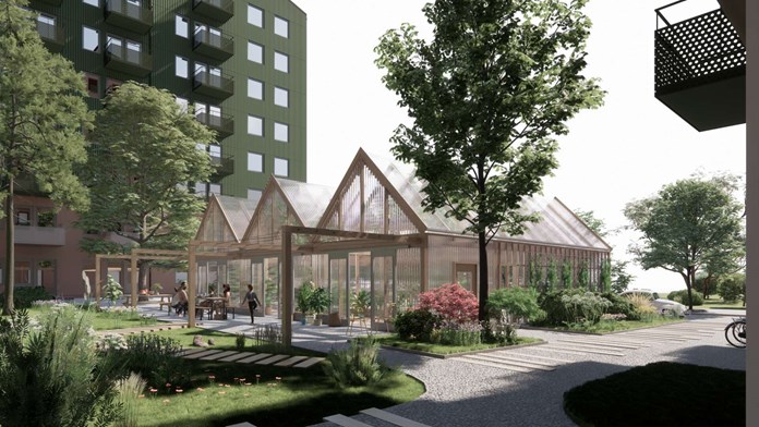 Hyresrätter i Uppsala växthus på innergård
