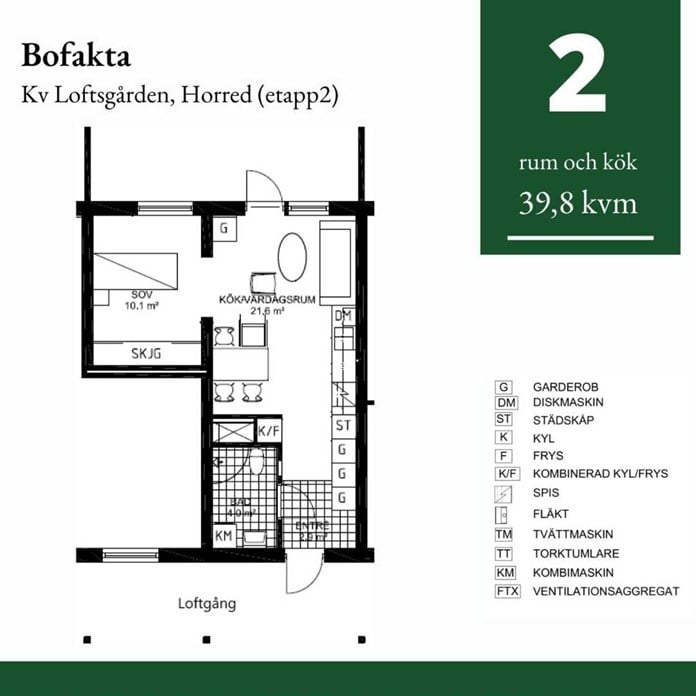 2 rum och kök 39,8 kvm
