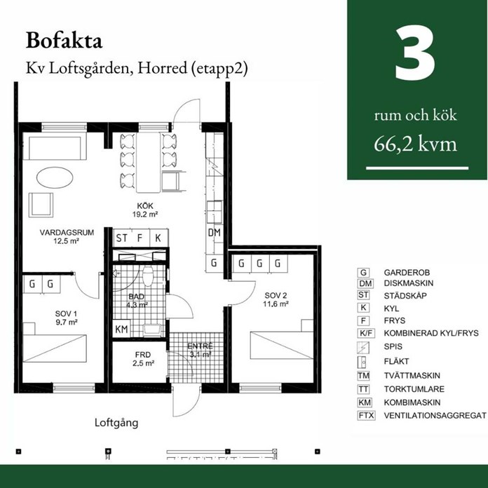 3 rum och kök 66,2 kvm