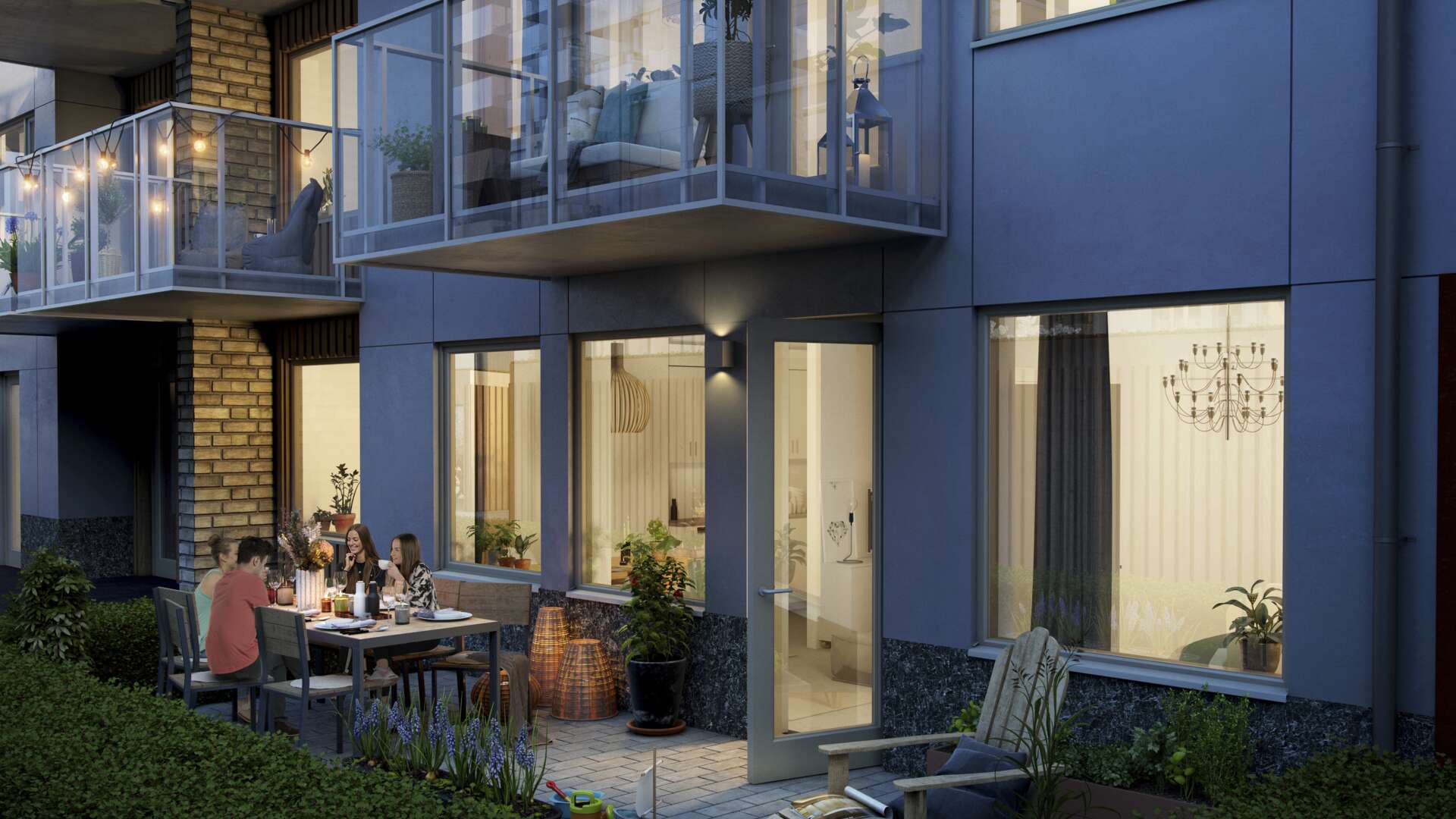 Uteplats, bild tagen från Brf Petunia