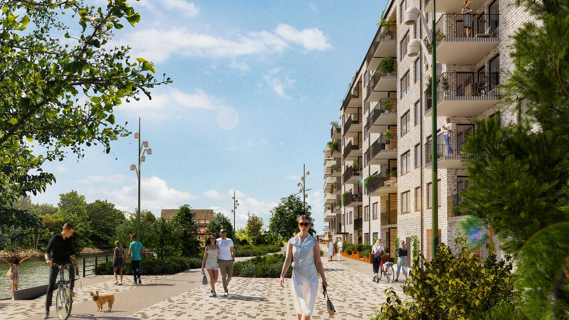 Gatuvy Slottshamnen i Malmö